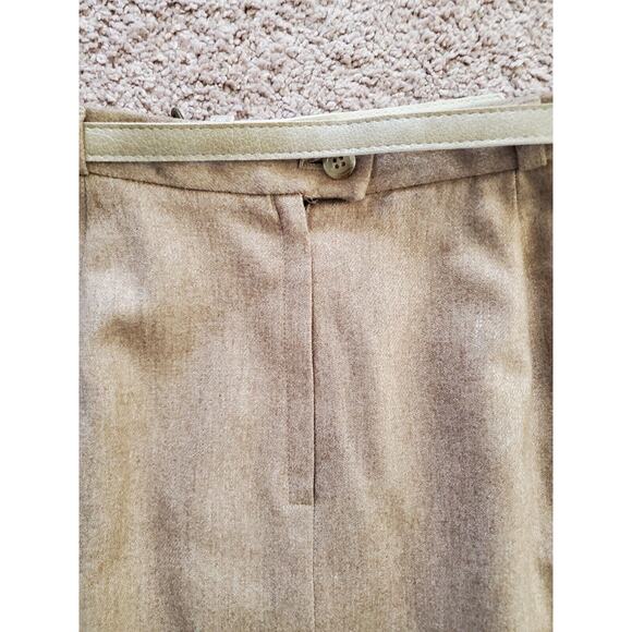 Vintage Saville 100% Wool Tan 2-Piece Belted Skirt Suit, Size 10 Petite - Picture 10 of 13